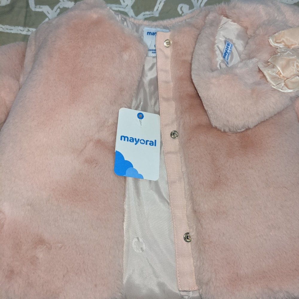 Mayoral 2T pink fur coat